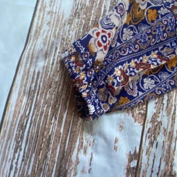 Collective Concepts Womens Front Tie Floral Blouse-Size Medium-GUC - Picture 5 of 8